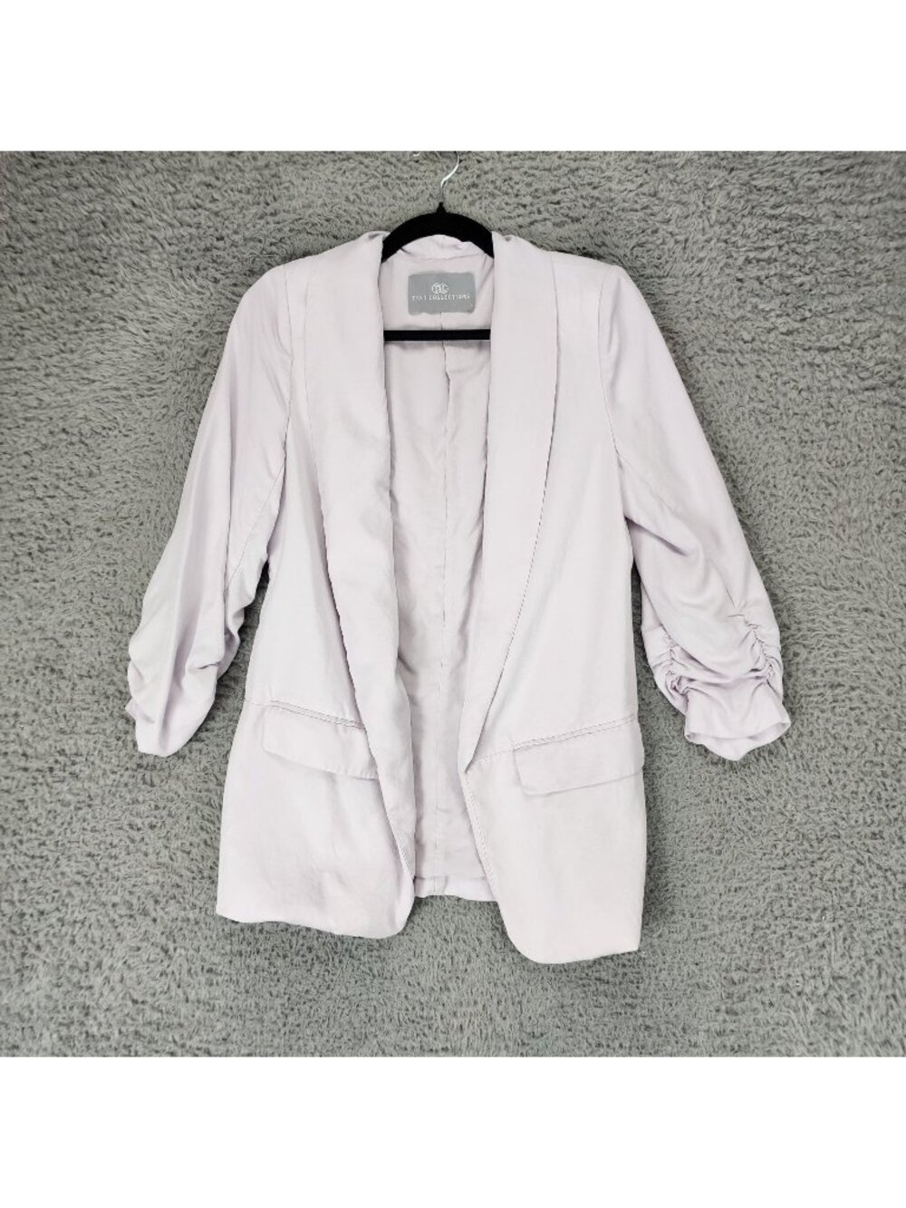 Tart Collections Jacket Womens Small Light Purple Ruched Sleeve Blazer